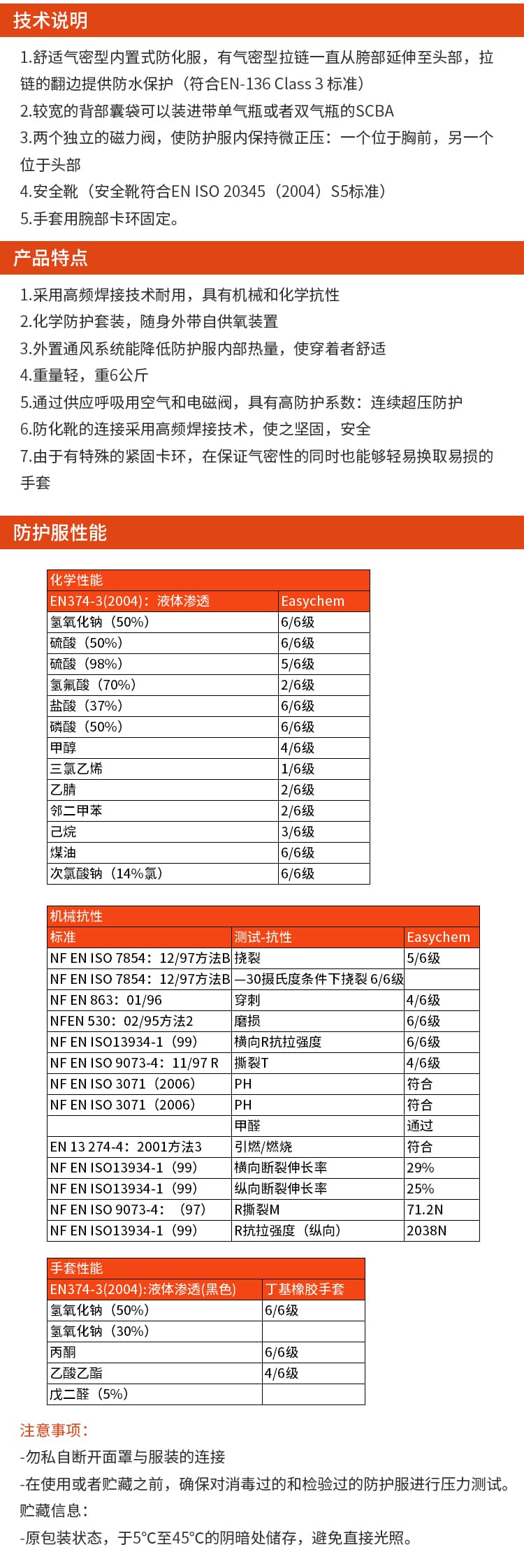 霍尼韦尔（Honeywell） 1400021 EasyChem 内置式防化服